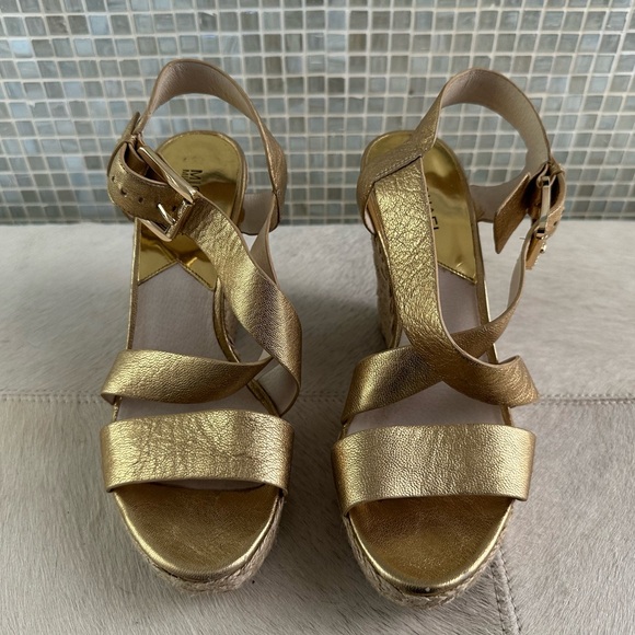 Gold Wedge Sandals - Picture 3 of 6